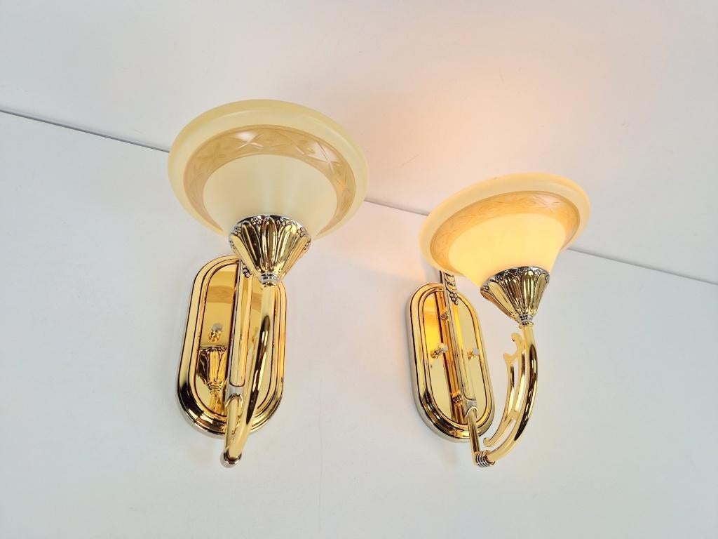 2 x Art nouveau messing bejorama sl lighting wandlamp spain, N, N, Art nouveau regency vintage, Ophalen of Verzenden