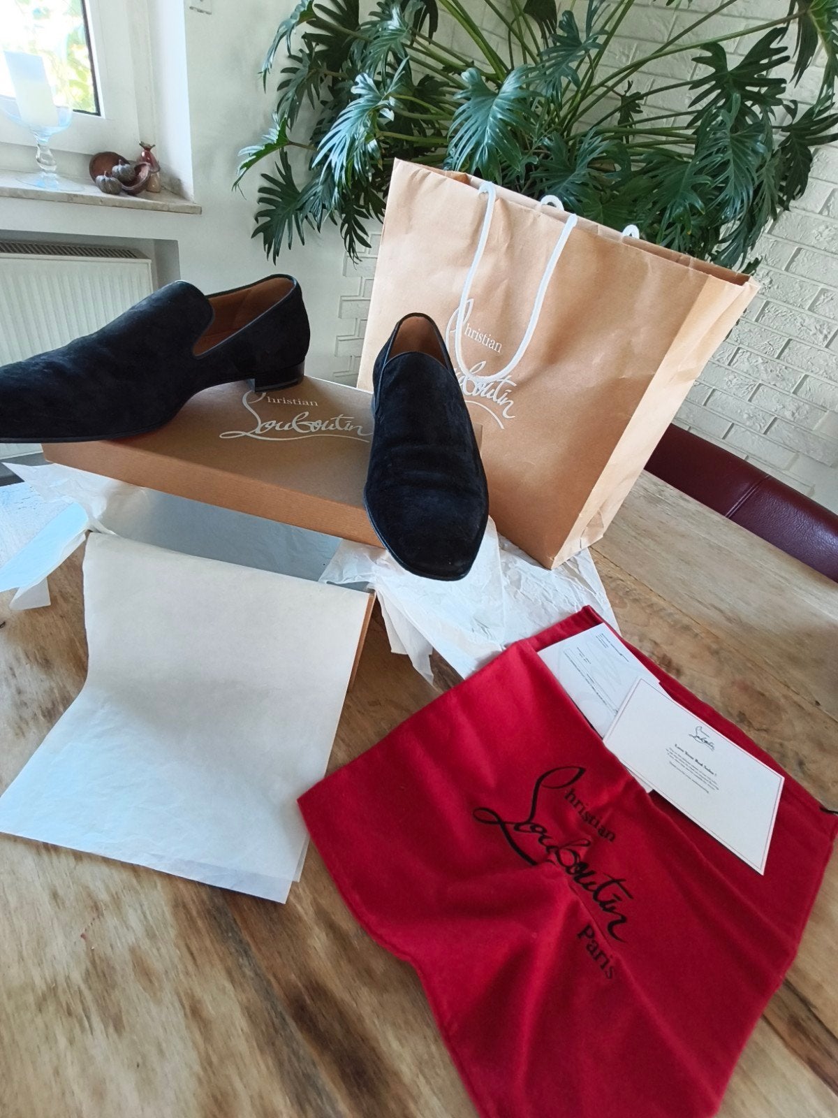Christian Louboutin Dandelion Flat Loafers Heren 43.5 Zwart, Ophalen of Verzenden, Zo goed als nieuw, Zwart