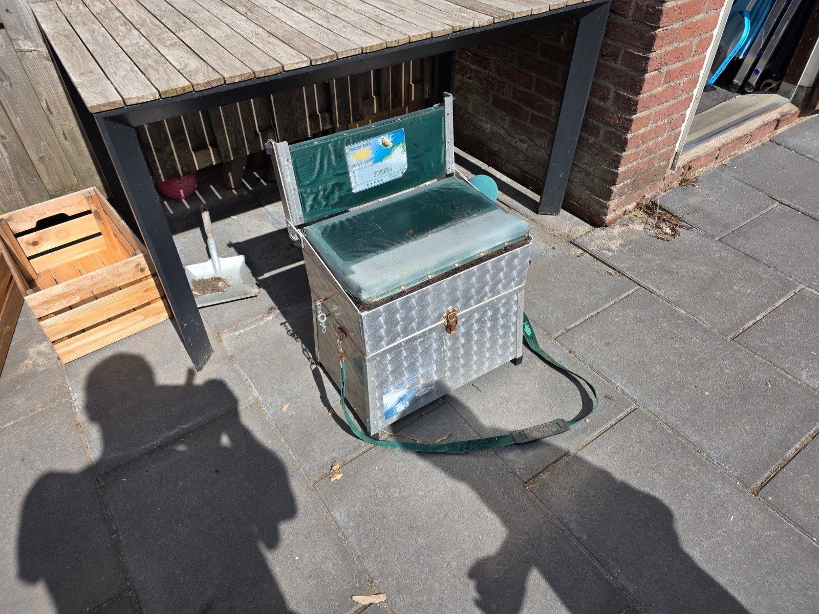 Viskist / visstoel - opknapper, metaal in orde, Ophalen, Gebruikt, Overige typen