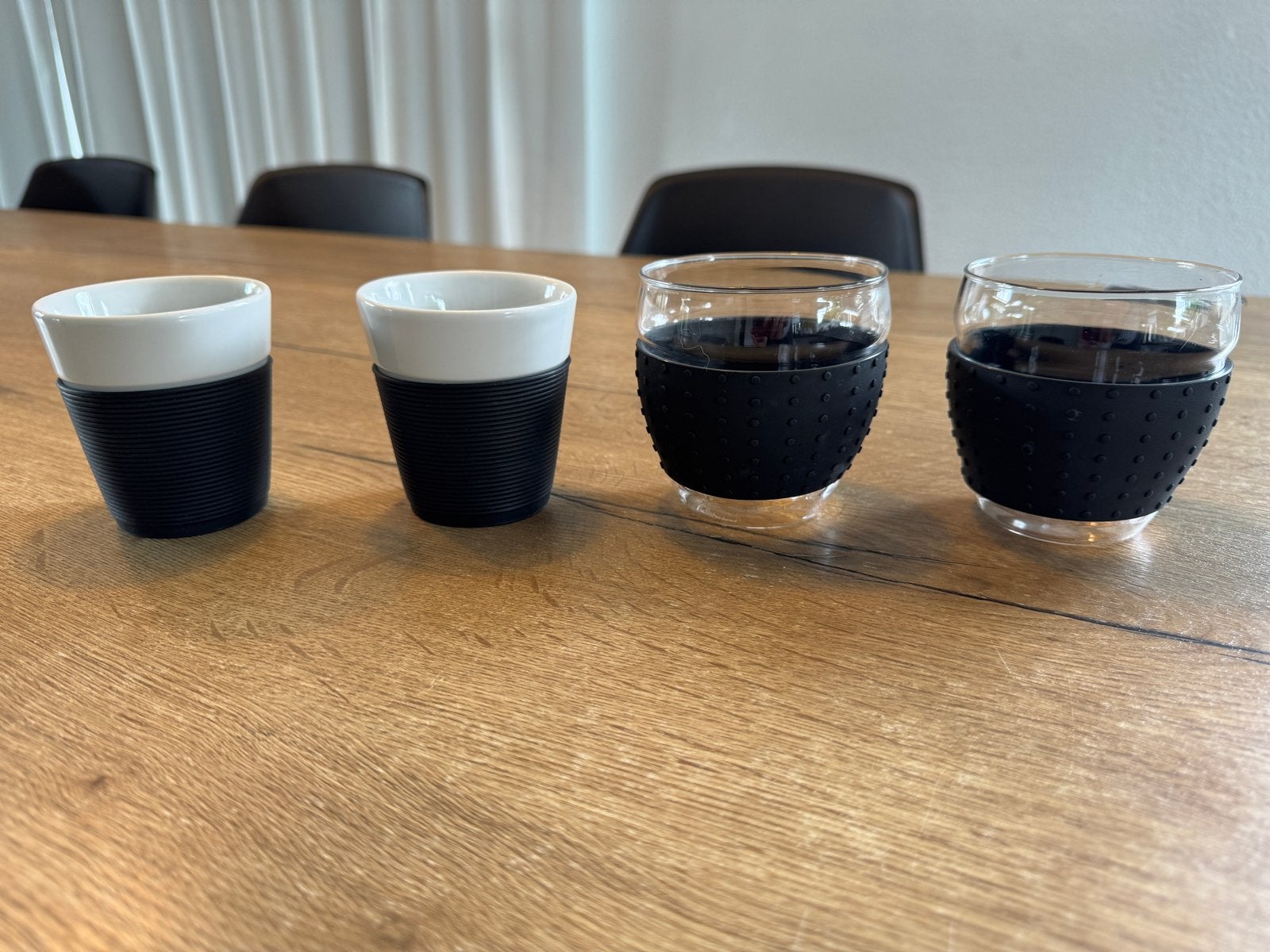 Bodum Pavina glazen en espressokopjes met siliconen grip, Huis en Inrichting, Ophalen, Glas of Glazen, Overige stijlen, Glas