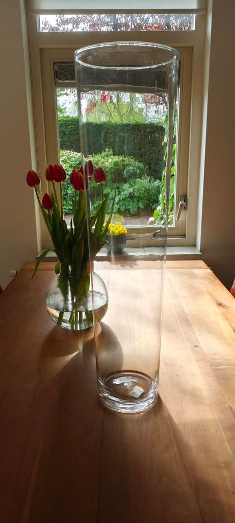 Glazen vaas 70 cm, Verzenden, Zo goed als nieuw