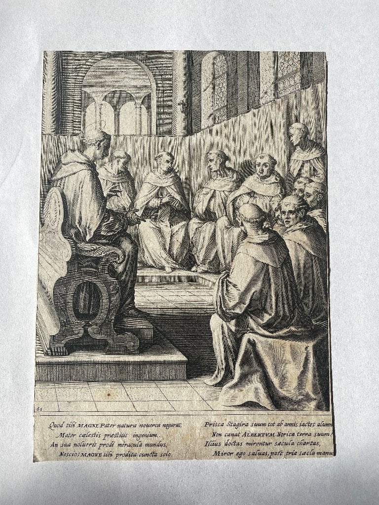400 jaar Raphael Sadeler - 1615 - Albertus Magnus P0469, Ophalen of Verzenden, Ets, 1700 - 1799
