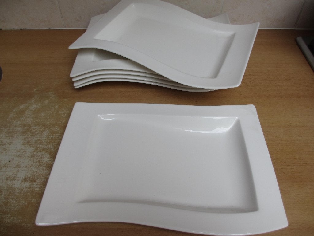 Villeroy & Boch New Wave Gourmet Borden 33x24 cm 6 stuks, Villeroy & Boch, Ophalen of Verzenden, Zo goed als nieuw, Bord(en)