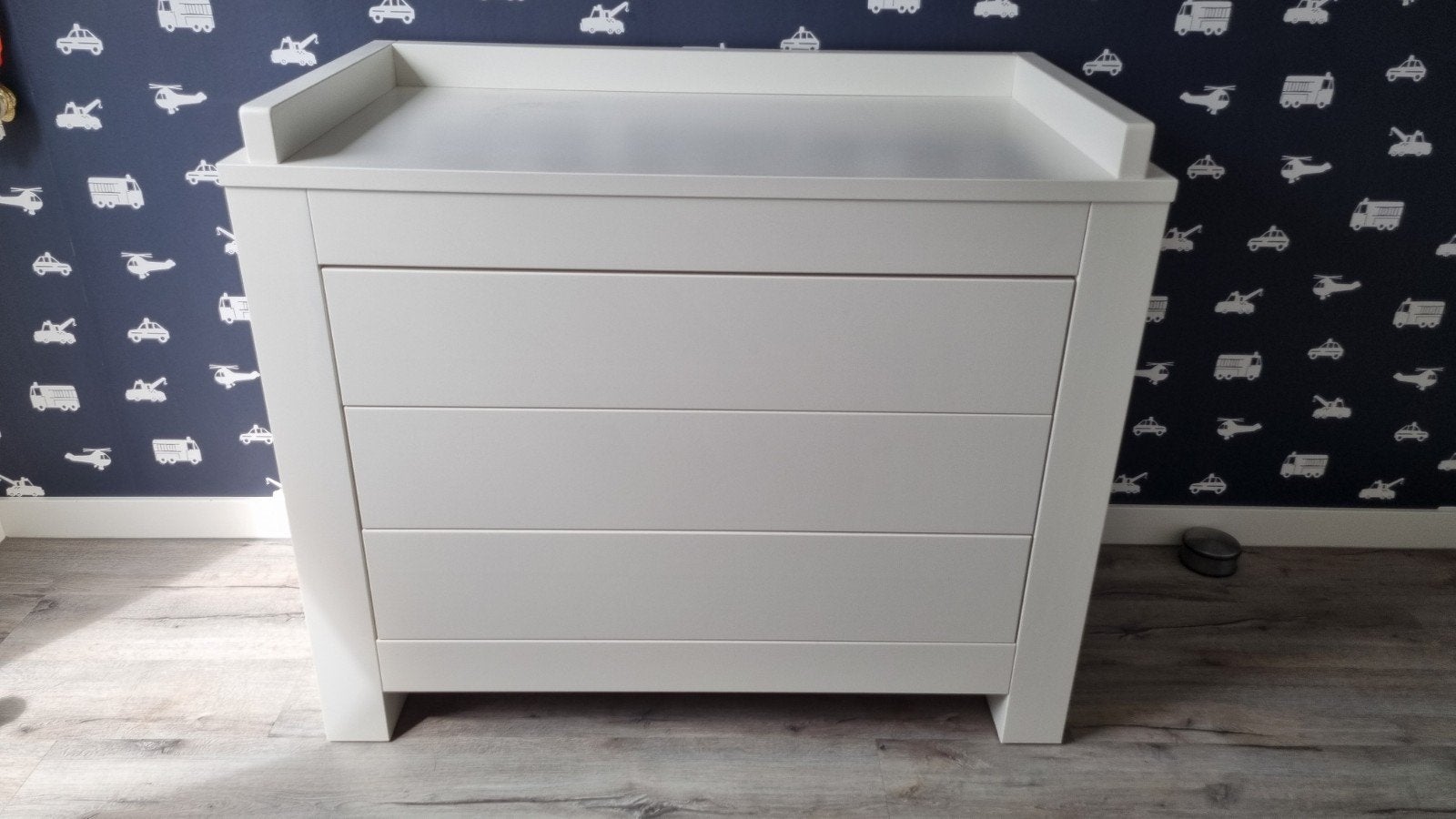 Witte commode Alaska II met 3 lades en opstaande rand, Ophalen, Gebruikt, 50 tot 70 cm, 100 cm of meer