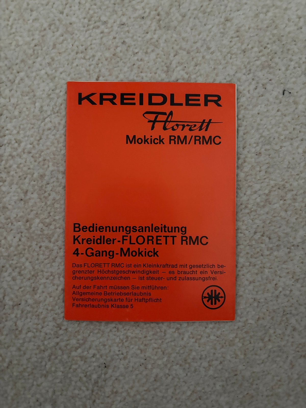 Kreidler Floret handleiding, Ophalen of Verzenden, Zo goed als nieuw