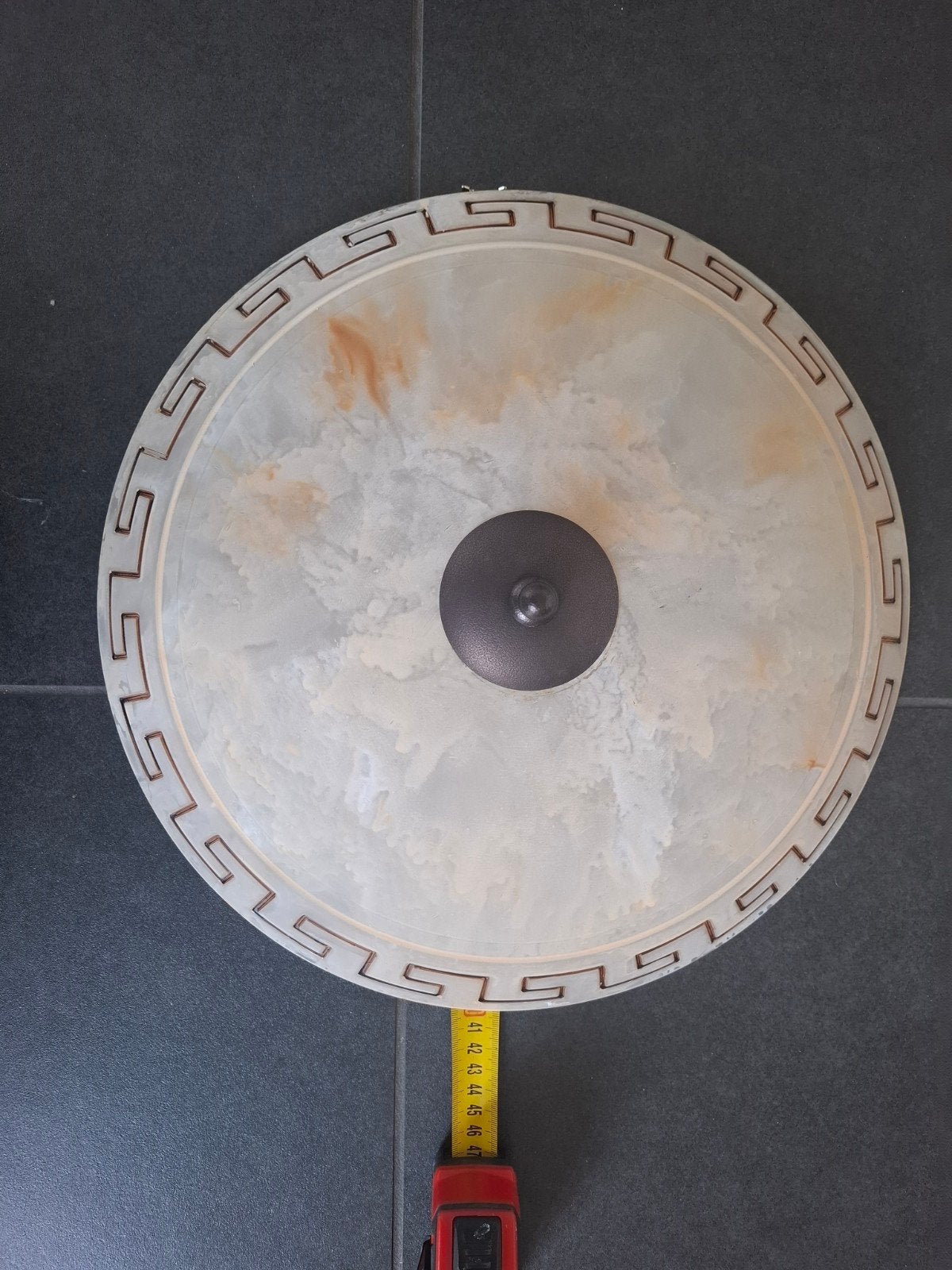 Royale glazen plafonnière met gewolkt beige glas, 40 cm, Ophalen of Verzenden