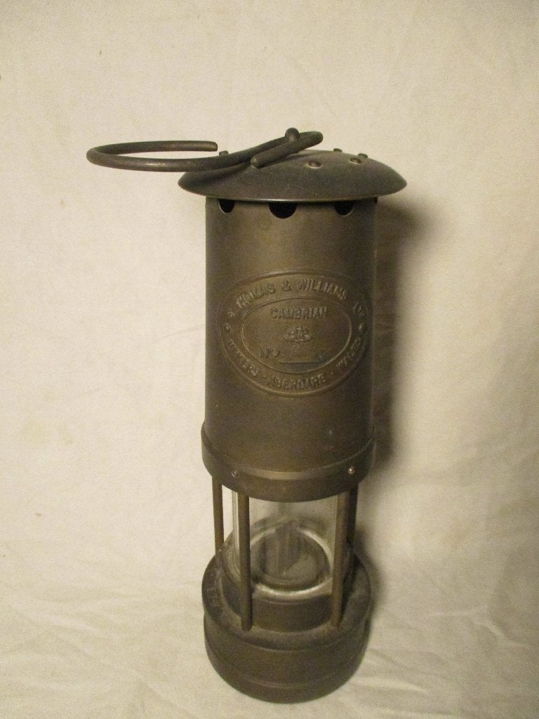 antiek mijnlamp Thomas & Williams van koper-brons, Ophalen of Verzenden