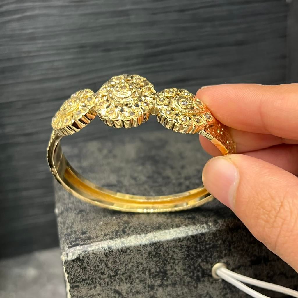 18 karaat gouden armband diamant Marrokaans, Ophalen of Verzenden, Zo goed als nieuw, Goud