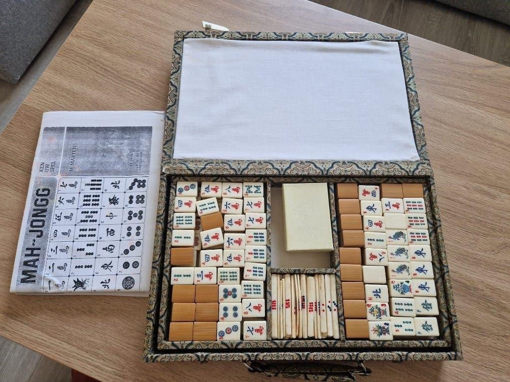 Antiek mahjong spel, Ophalen of Verzenden, Gebruikt