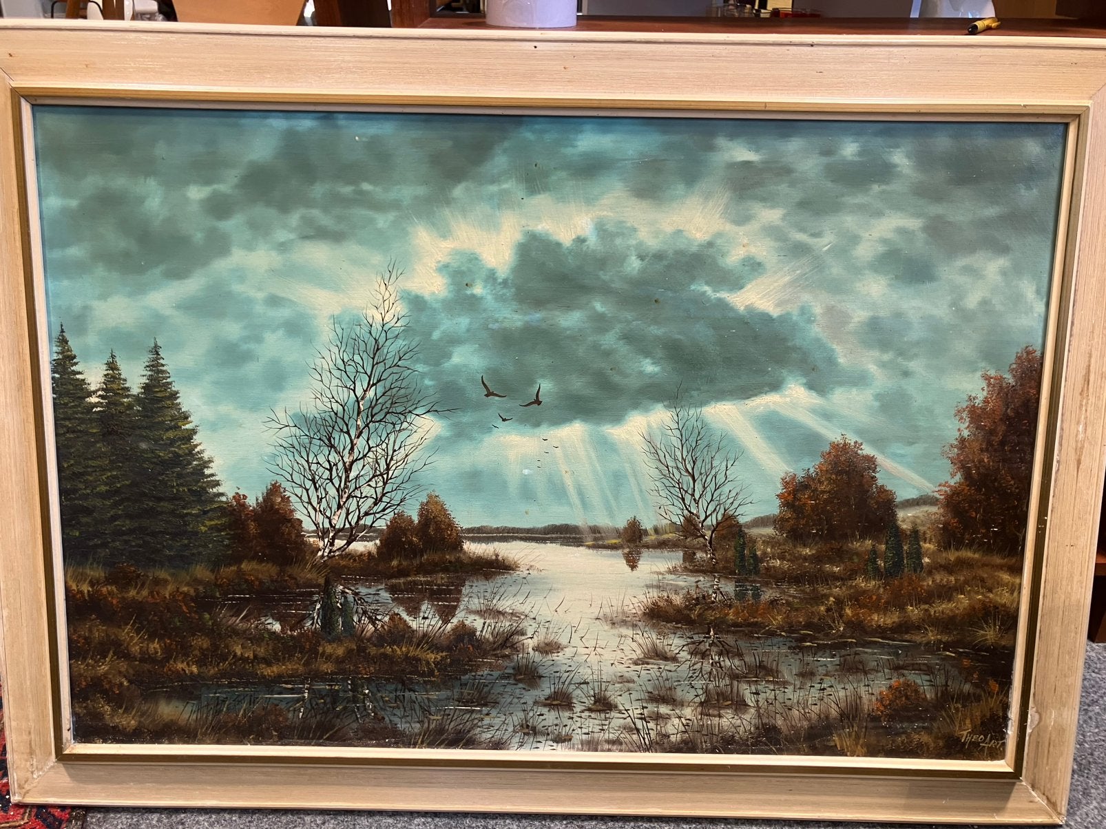 Groot schilderij 104 cm x 74 cm., Ophalen of Verzenden