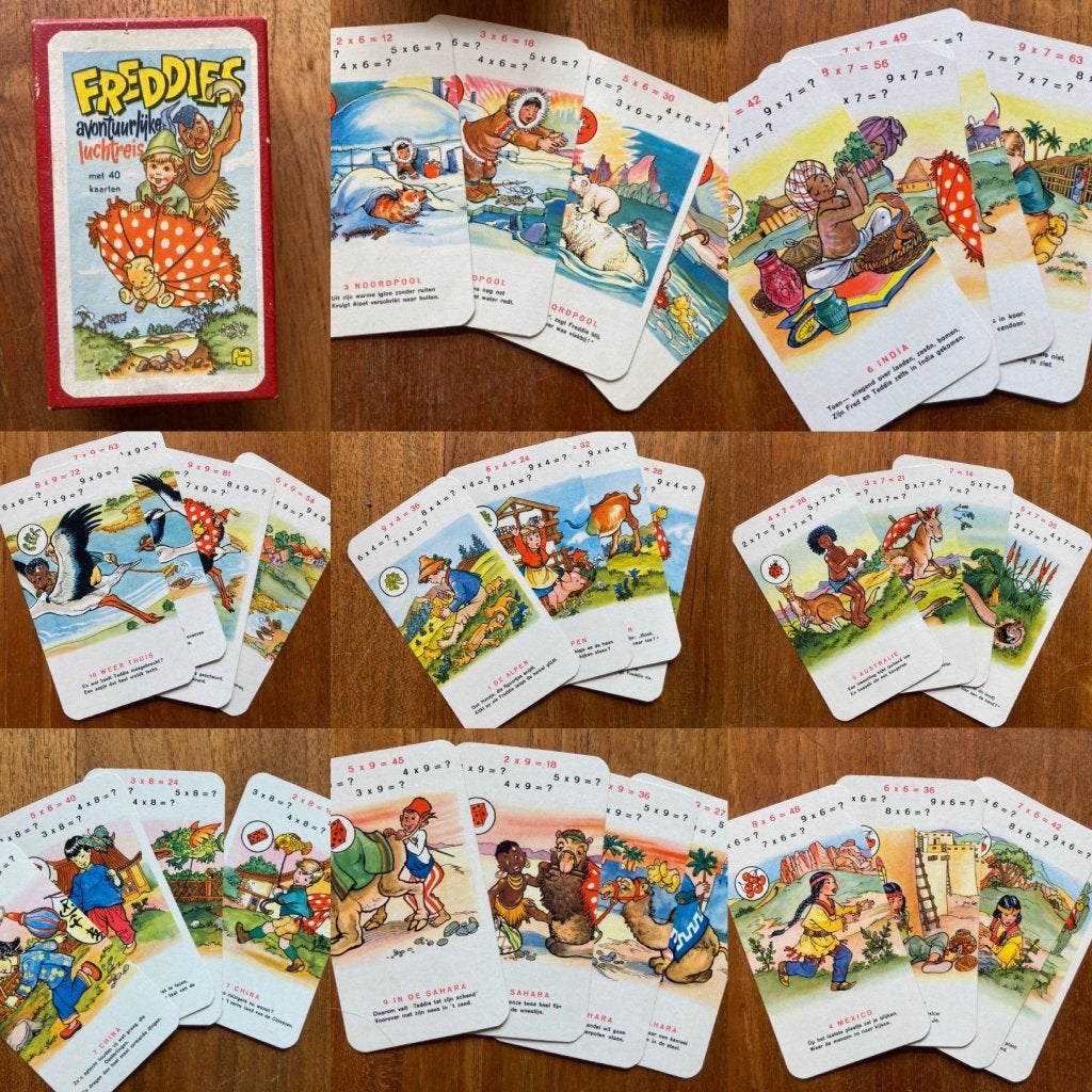 Freddies avontuurlijke luchtreis ouderwets kwartet kaartspel, Ophalen of Verzenden, Zo goed als nieuw, Kwartet(ten)