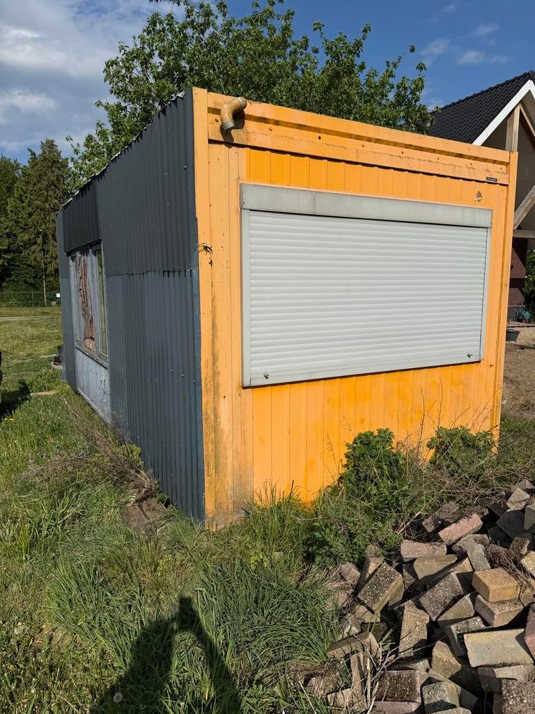 Mobiele kantoorunit/bouwkeet/woonunit met rolluik, Ophalen of Verzenden