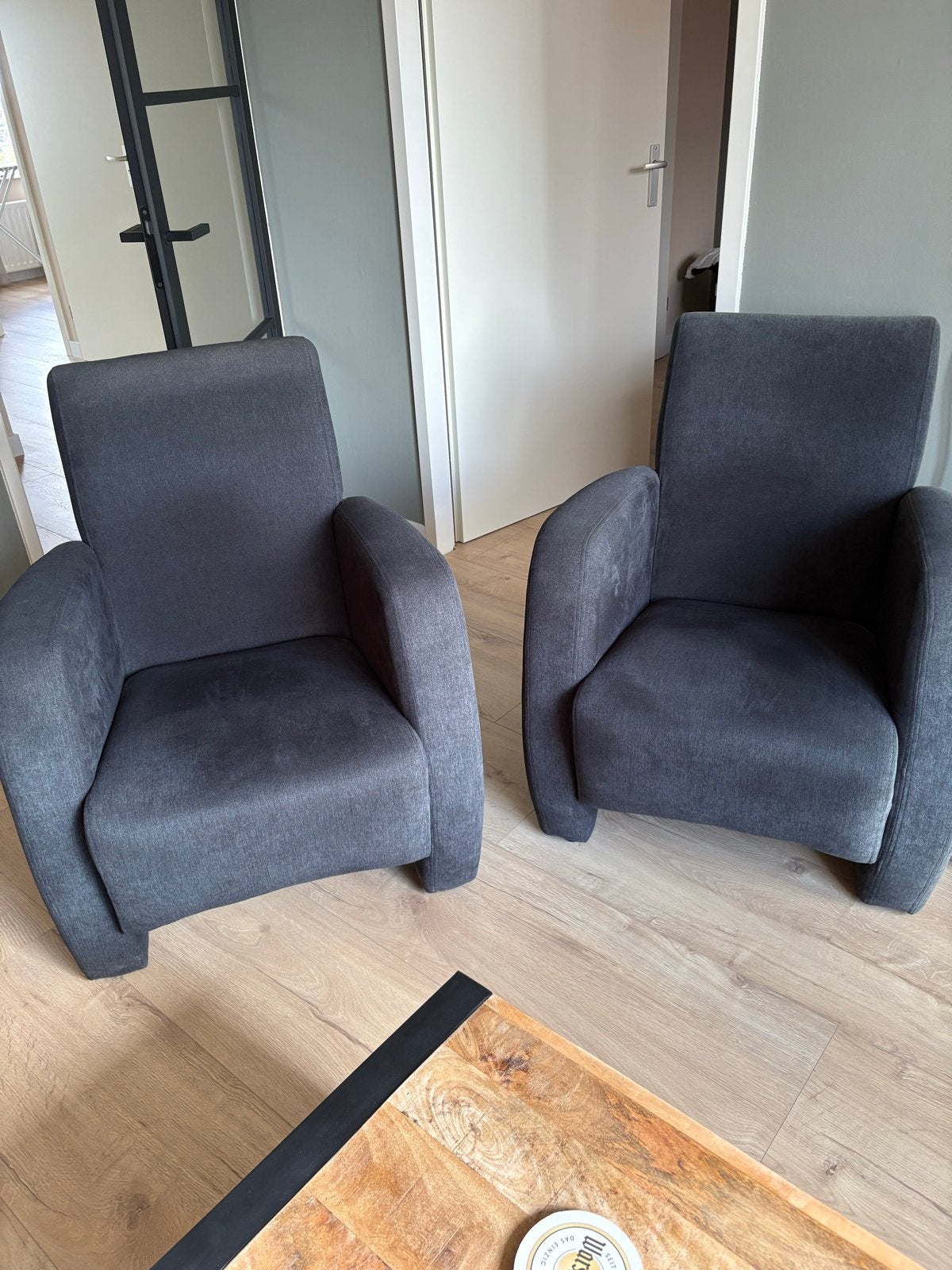 Comfortabele 2-zitsbank en twee fauteuils, Ophalen, Gebruikt, 150 tot 200 cm, Tweepersoons