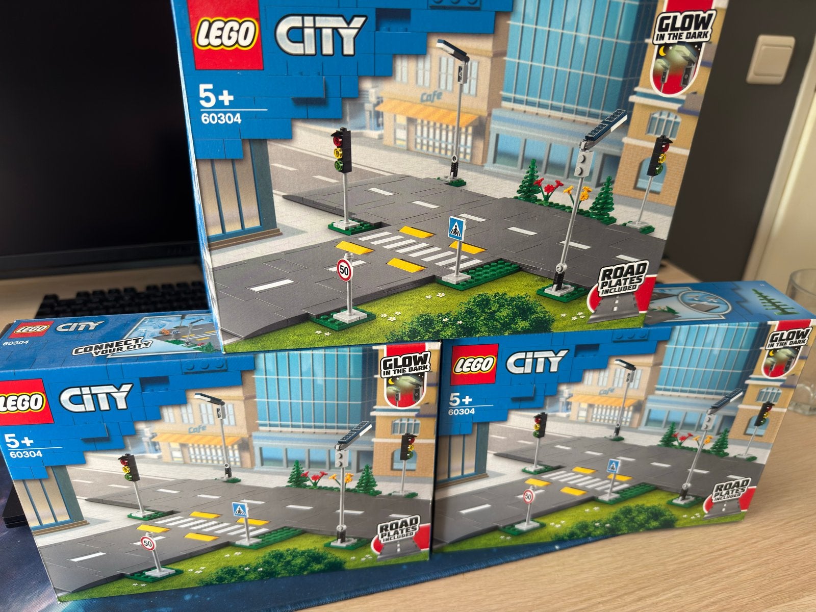 3x LEGO City Wegplaten 60304 - Gebruikt en Compleet, Verzenden, Lego, Accessoire, Compleet
