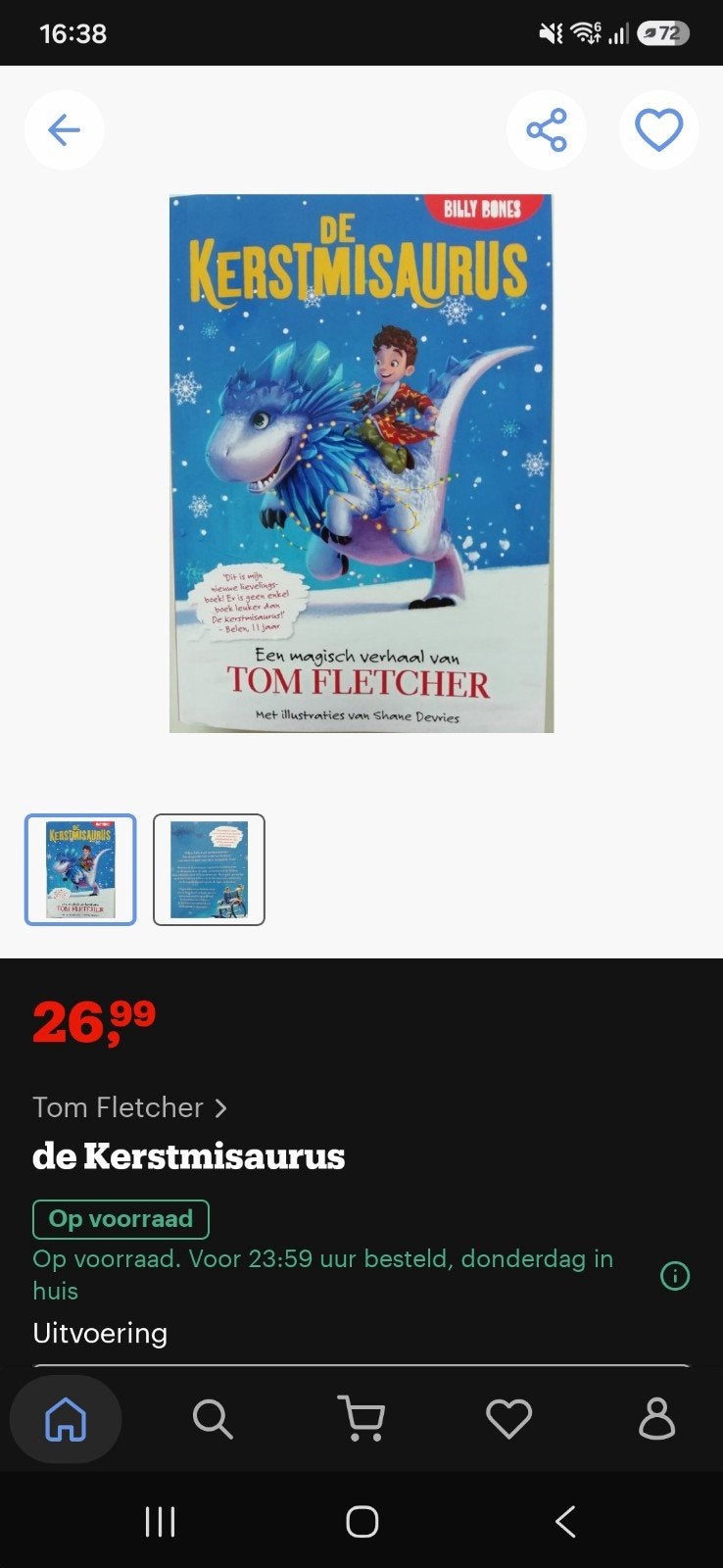 De Kerstmisaurus - Tom Fletcher (Kinderboek), Ophalen of Verzenden, Fictie algemeen