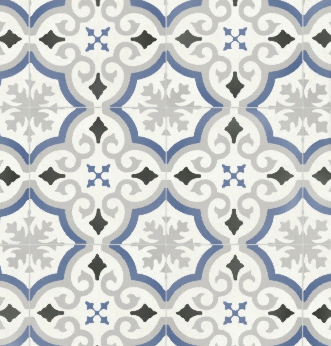 Vinyl Elara blauw/grijs 4m x 5,25m - Nieuw in verpakking, Ophalen, 200 cm of meer, Rechthoekig, Blauw