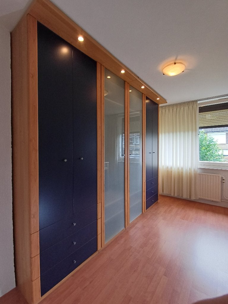 Ikea Pax kledingkast 4 delig, met bijhorende ladenkast, Gebruikt, 200 cm of meer, Glas, 200 cm of meer