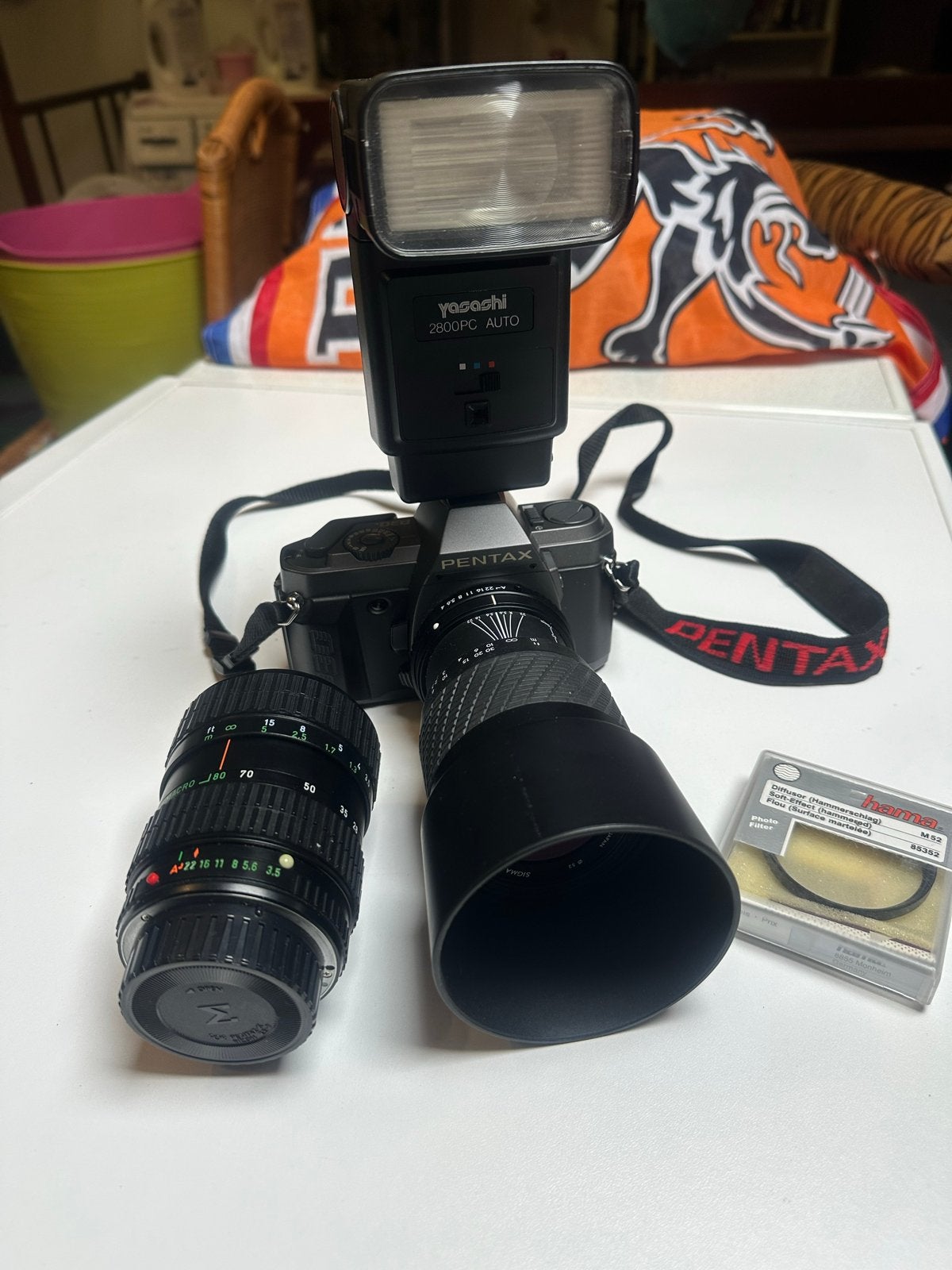 Pentax P30t Spiegelreflexcamera met 2 lenzen en flitser, Ophalen of Verzenden, Gebruikt, Spiegelreflex, Pentax