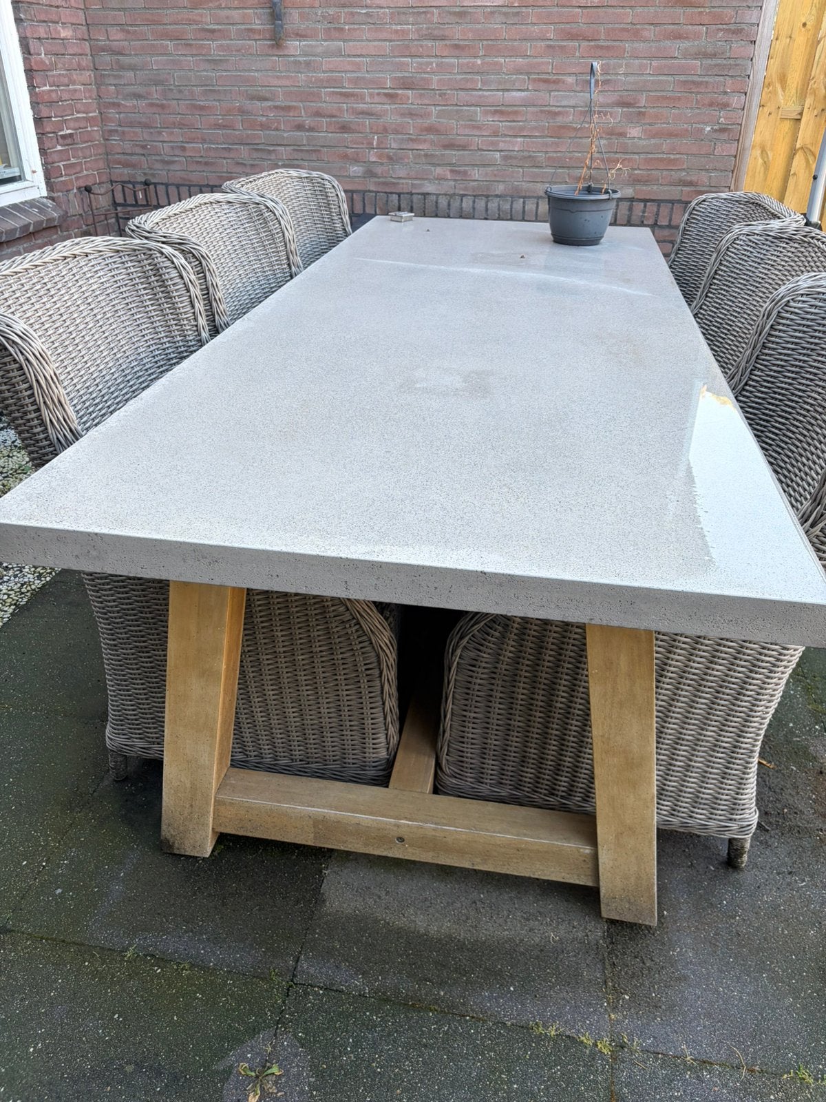 Tuintafel met stoelen, Ophalen, Zo goed als nieuw, 6 zitplaatsen, Tuinset