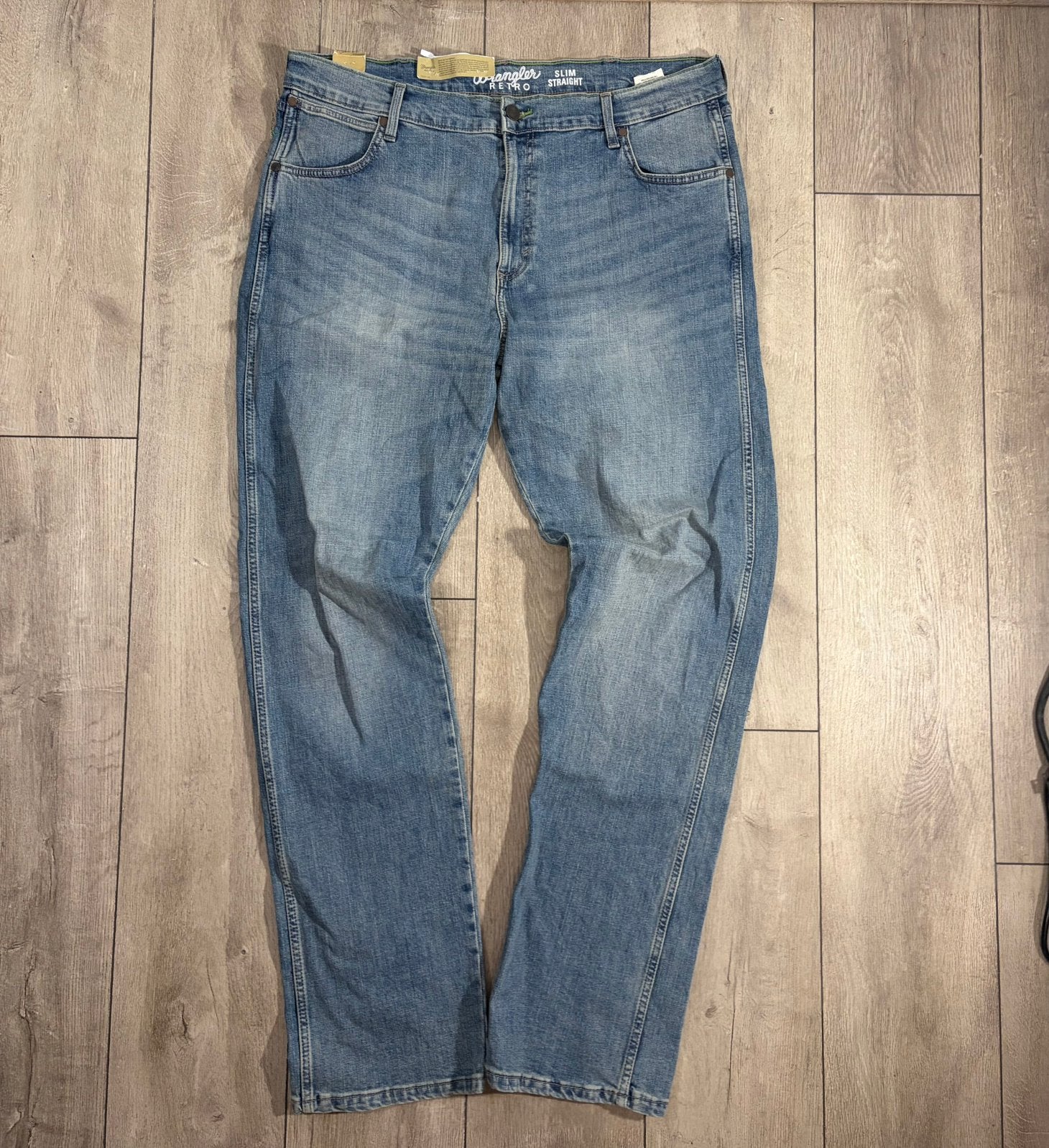 Wrangler Retro Slim Straight Jeans W38 L36 | Heren | Stretch, Ophalen of Verzenden, Nieuw, Blauw, W36 - W38 (confectie 52/54)