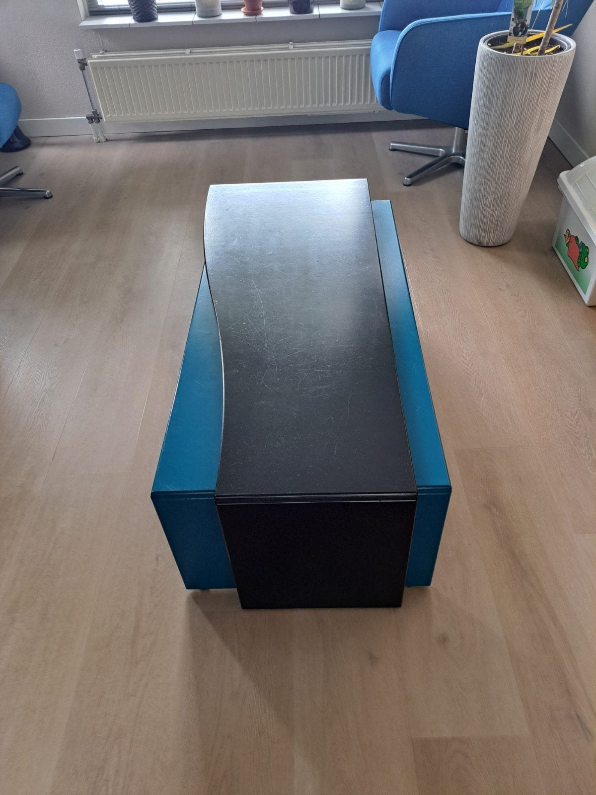 Moderne Salontafel Set - Zwart en Blauw, Huis en Inrichting, Tafels | Salontafels, Gebruikt, 100 tot 150 cm, Overige houtsoorten