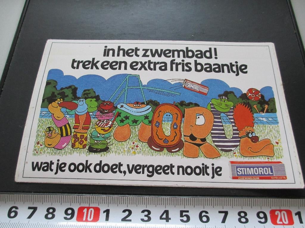 sticker kauwgom stimorol in het zwembad strip *, Verzamelen, Ophalen, Zo goed als nieuw