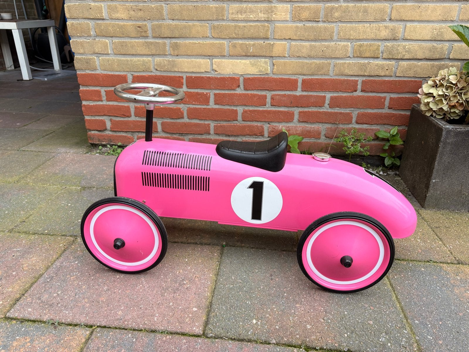 Retroroller loopauto roze - Zo goed als nieuw, Ophalen, Zo goed als nieuw, Loopvoertuig