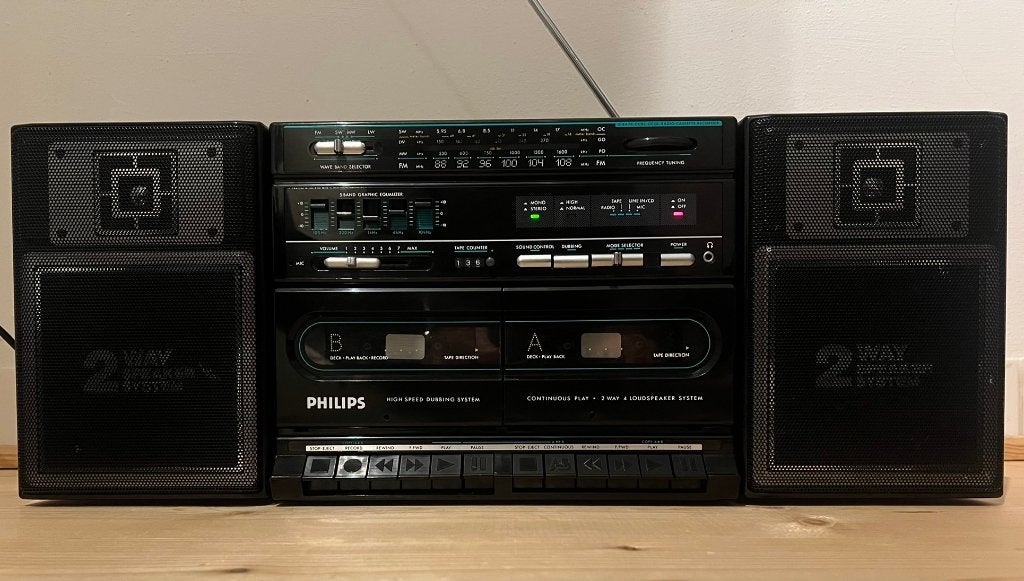 Mooie Philips Boombox 1989 gereviseerd, Philips, Draagbaar, Refurbished, Ophalen