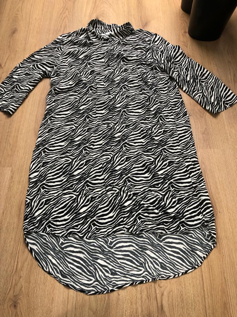Anna zebra print blousejurk jurkje 44 zwart wit, Kleding | Dames, Anna van Toor, Zwart, Maat 42/44 (L), Ophalen of Verzenden