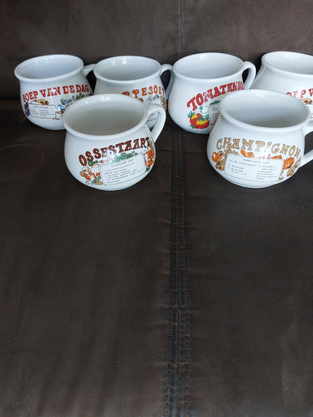 Vintage Soepkommen met Recepten - Set van 6, Ophalen of Verzenden