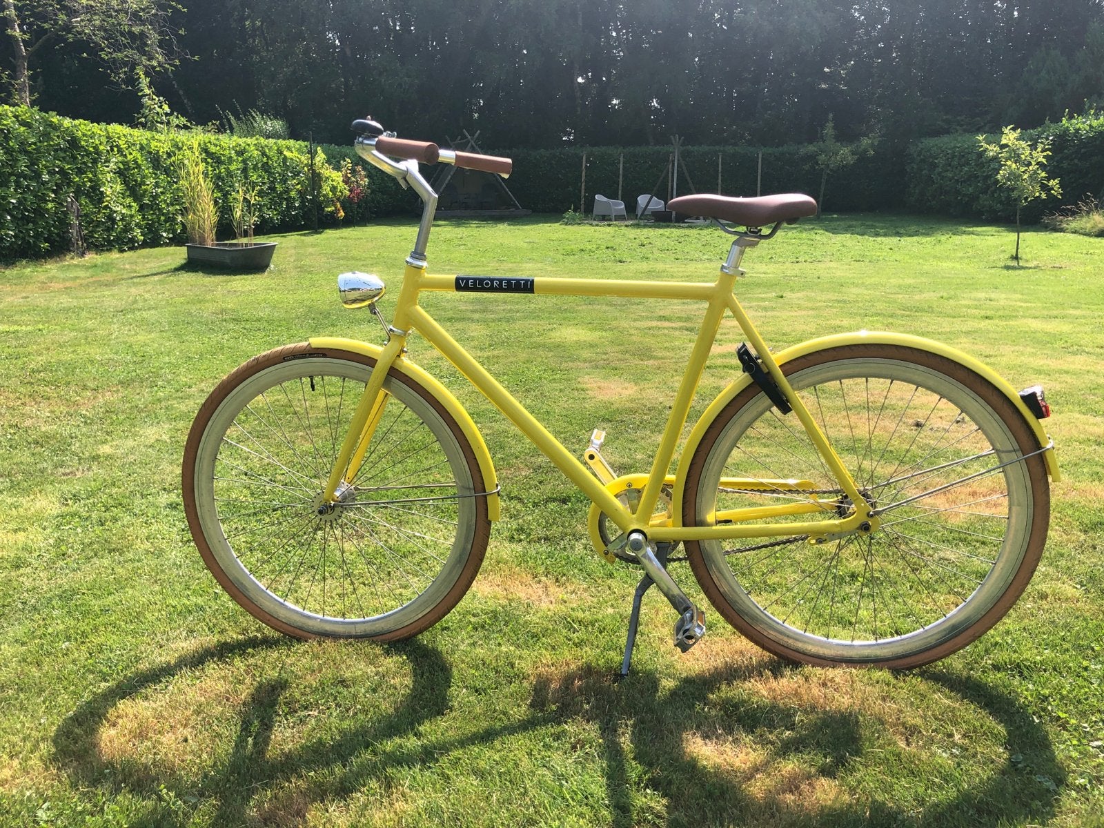 Veloretti fiets - Geel - Zo goed als nieuw, Overige merken, Terugtraprem, 53 tot 56 cm, Ophalen of Verzenden