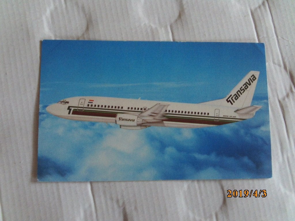 ansichtkaart vliegtuig boeing 737-300, Ophalen of Verzenden, Gebruikt, Schaalmodel