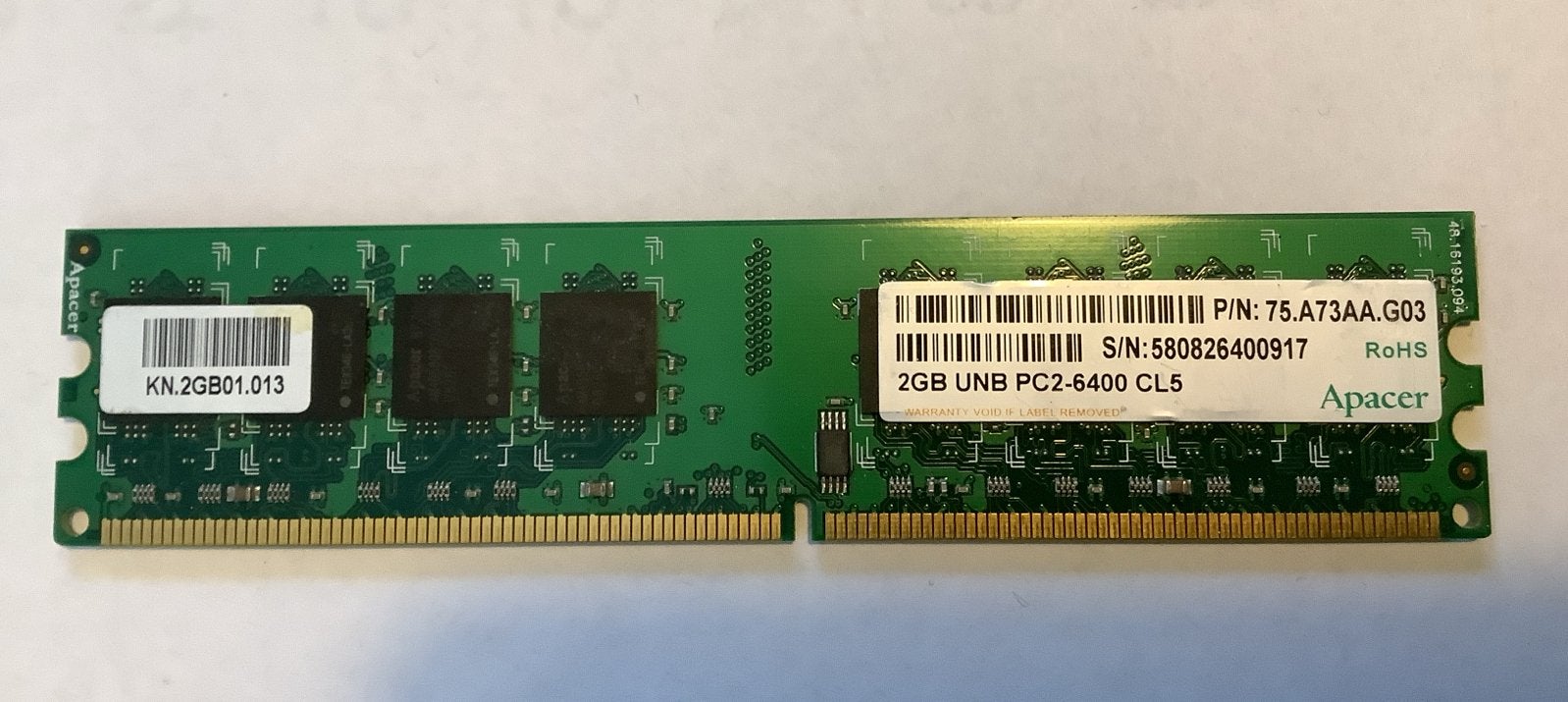 SDRAM 2GB PC2-6400 DDR2 Desktop RAM Geheugenmodule, Gebruikt, Ophalen of Verzenden, DDR2, Desktop
