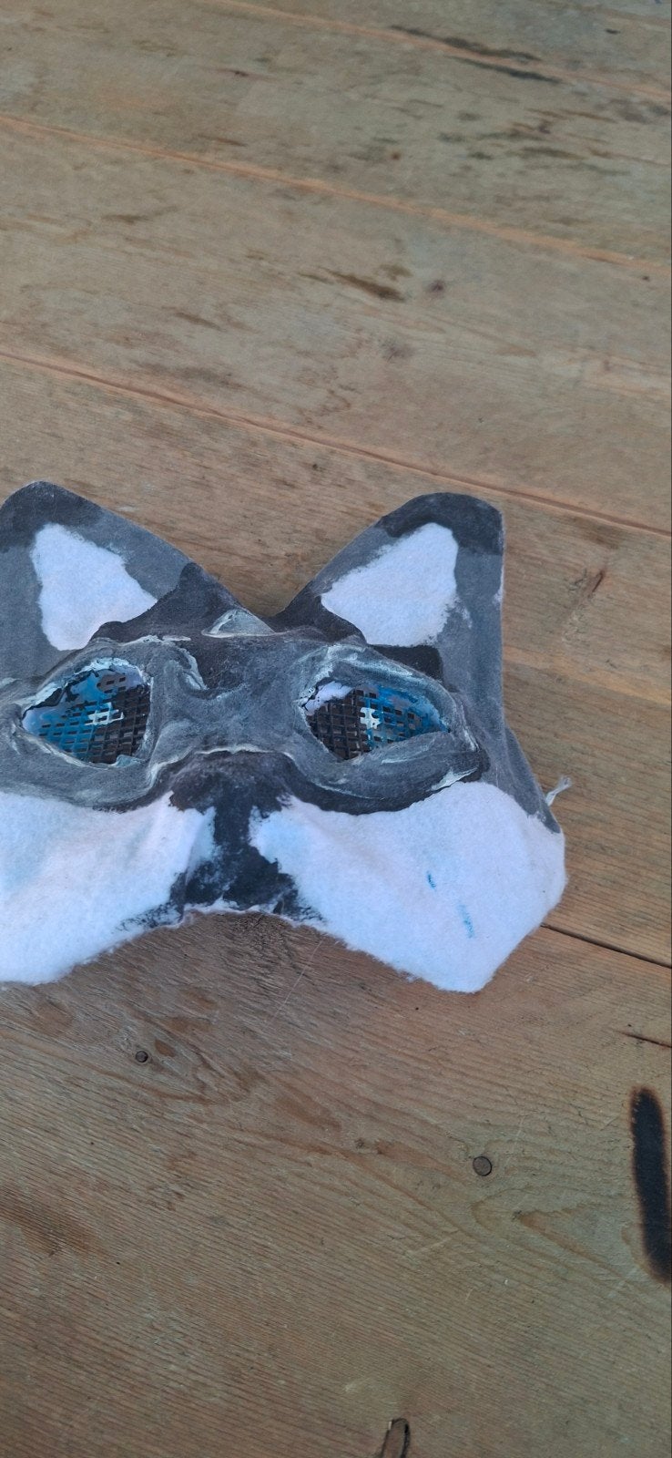 Handgemaakt Dierenmasker - Wolf/Kat, Ophalen, Gebruikt, Handgemaakt, Grijs