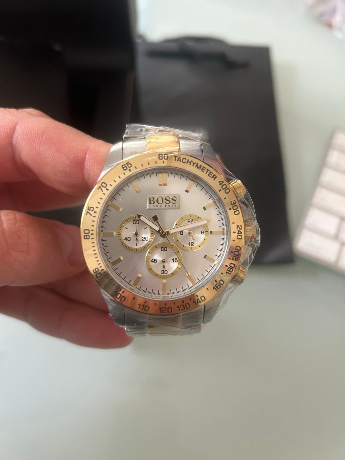 Super sale Hugo Boss Chronograaf Ref HB1512960 175 euro!!, Overige merken, Staal, Staal, Polshorloge