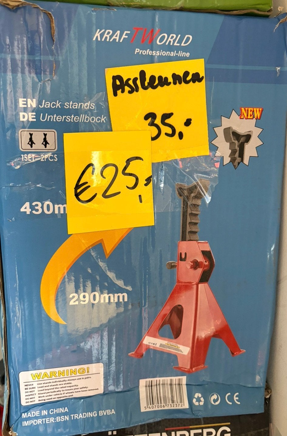 3 tons assteunen Hüttenberg/Kraftworld geen €35 nu voor €25, Auto diversen, Ophalen, G, Nieuw, A