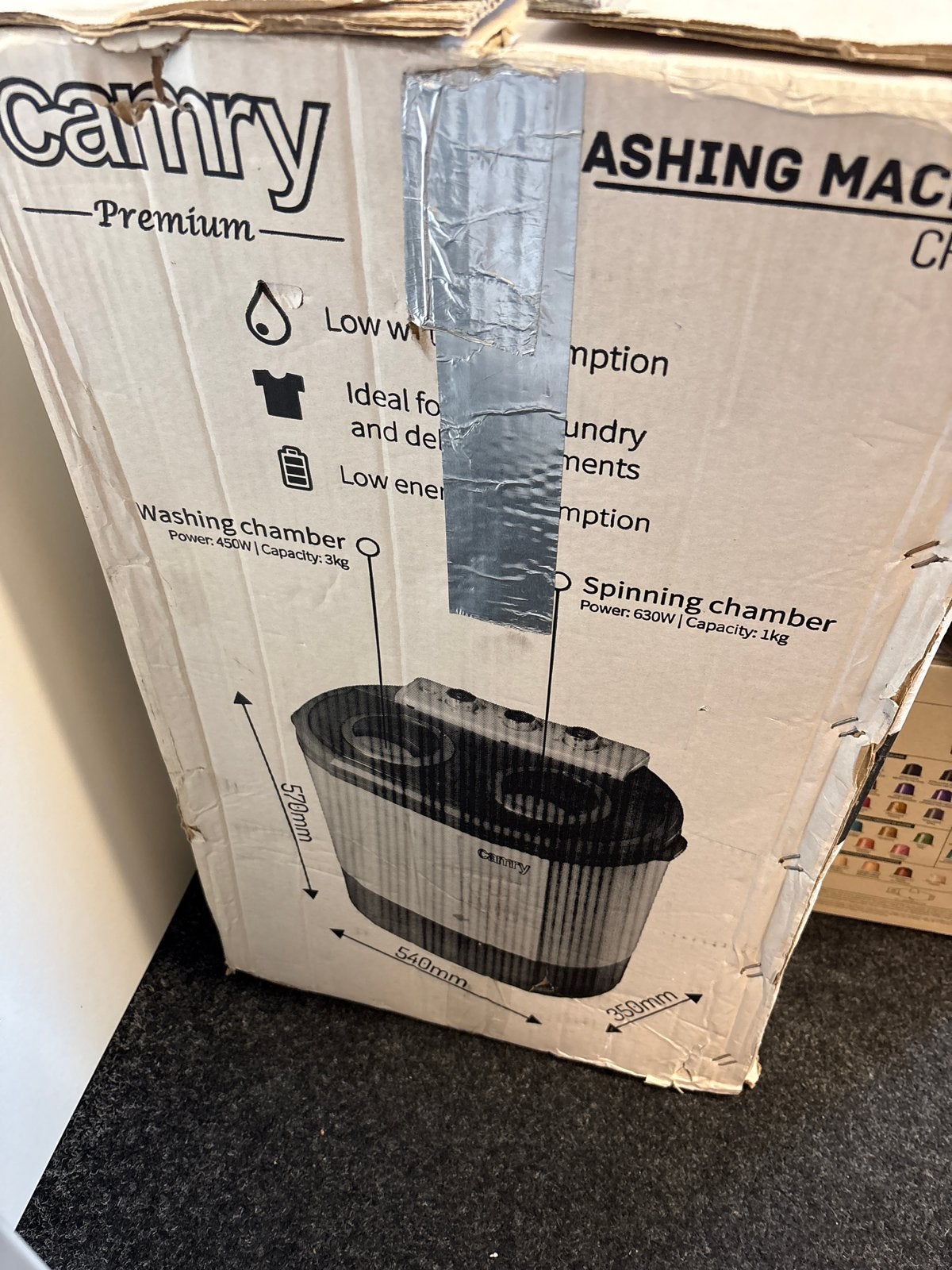 Camry Mini Wasmachine met Centrifuge - Compact & Draagbaar, Ophalen, Zo goed als nieuw