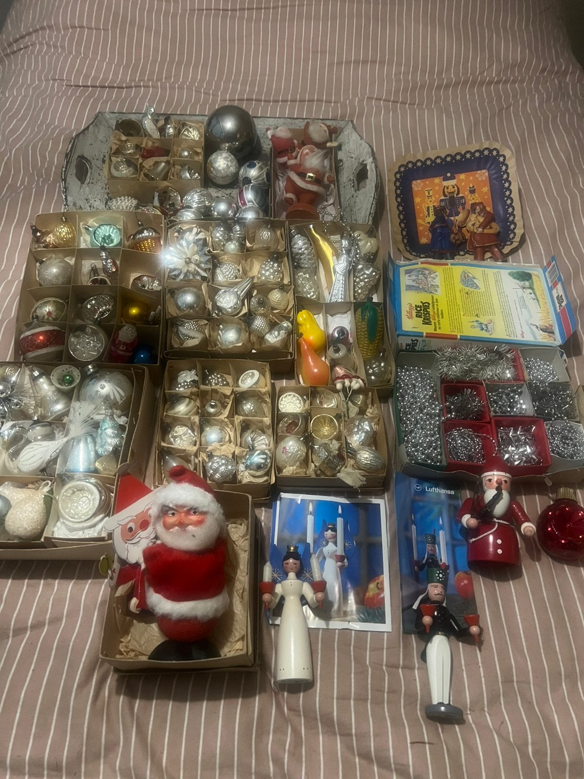Antieke kerst kerstversiering engel piek oude kerstbal, Ophalen