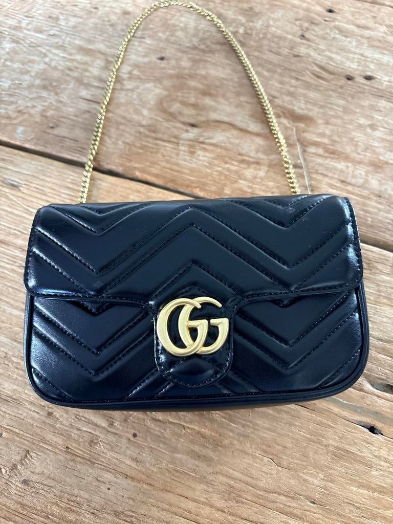 Gucci tas met bijpassende portemonnee, Ophalen of Verzenden, Zo goed als nieuw, Zwart, Schoudertasje