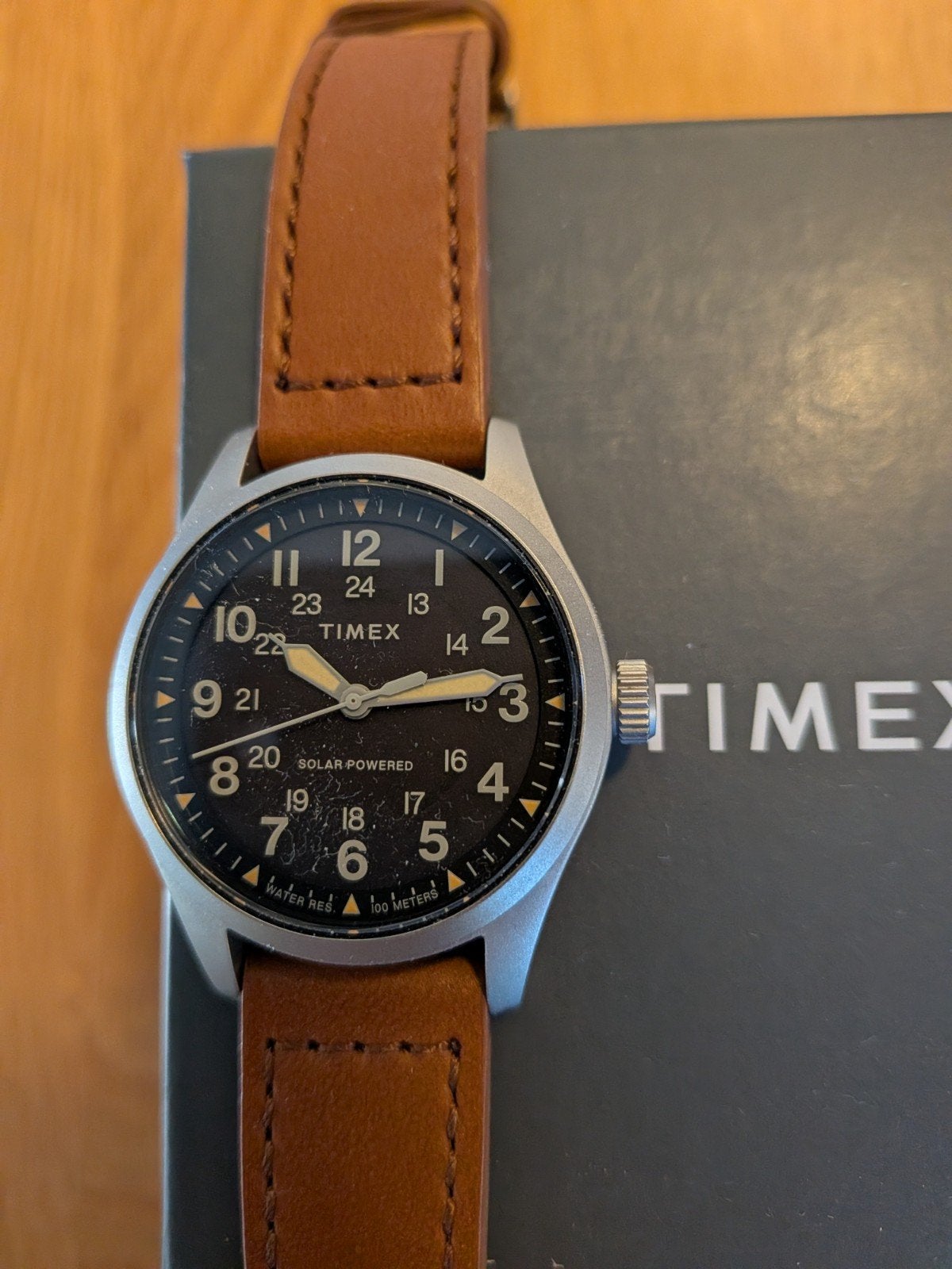 Timex Expedition Field Post Solar 36 mm ZGAN!, Overige merken, Leer, Staal, Polshorloge