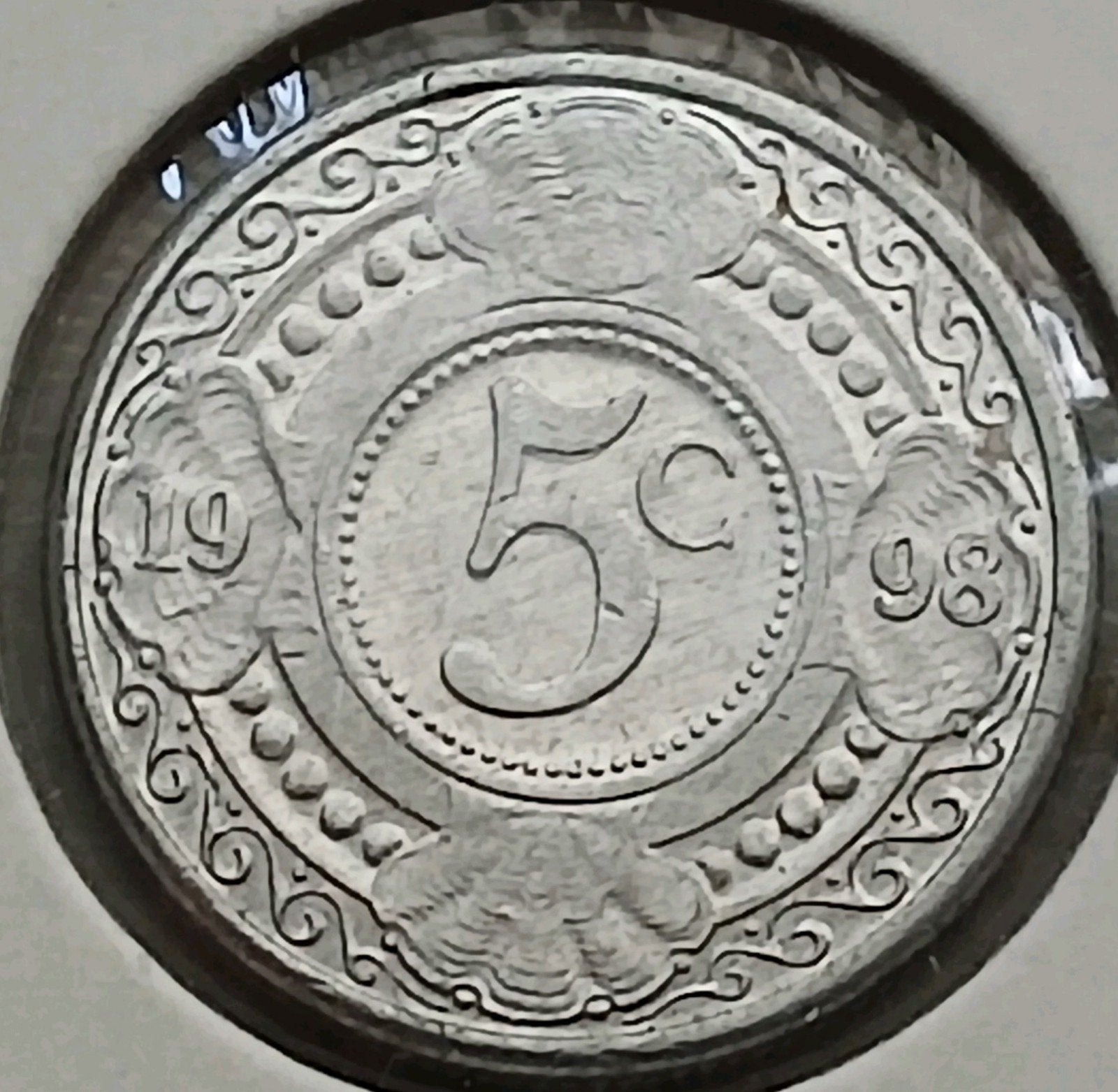 5 Cent 1998 Nederlandse Antillen Prachtige Oude Munt Stuiver, Ophalen of Verzenden, Midden-Amerika