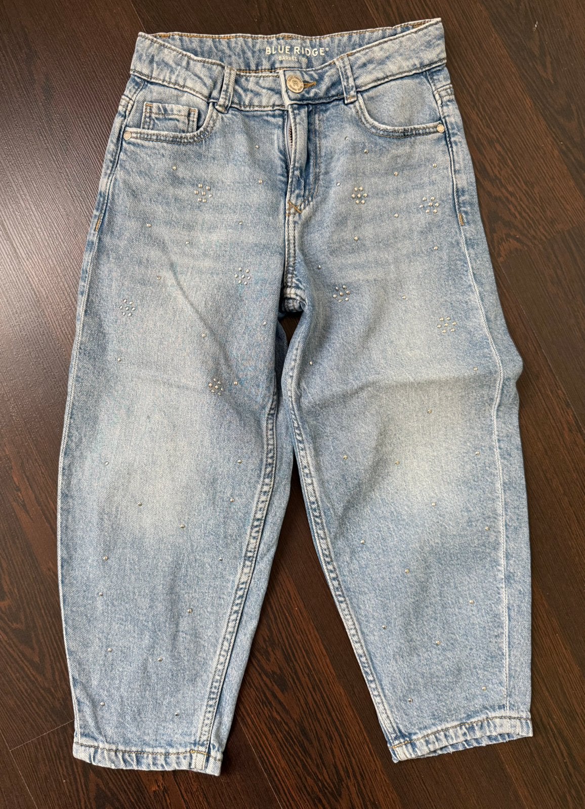 Barrel jeans met studs | maat 116 | Blue Ridge, Kinderen en Baby's, Ophalen of Verzenden, Zo goed als nieuw, Meisje, Broek