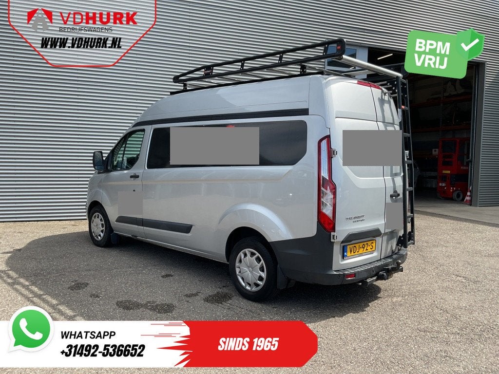 Ford Transit Custom 2.2 TDCI 155 pk L2H2 Carplay/ 2.8t Trekv, Auto's, Voorwielaandrijving, Euro 5, Stof, Gebruikt