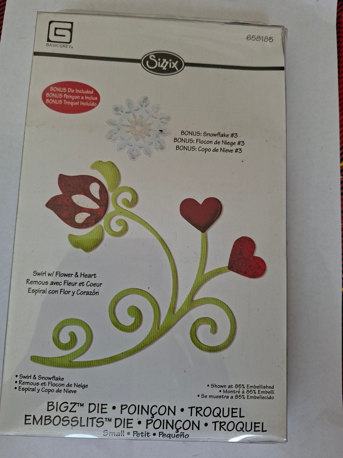 Nieuw snijmal Sizzix  Bigz 658185 Swirl & snowflake., Hobby en Vrije tijd, Ophalen of Verzenden