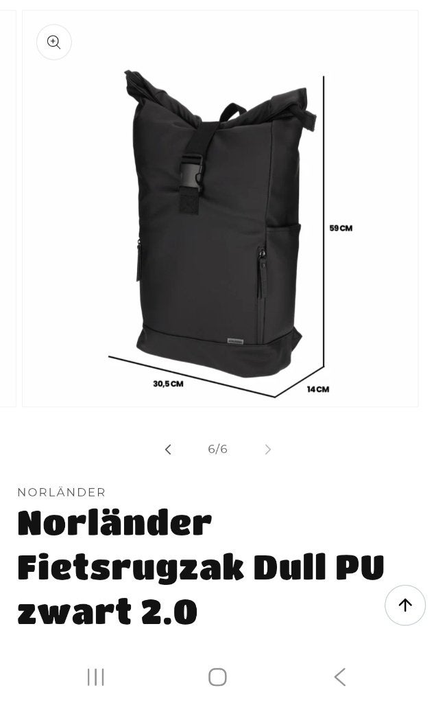Norländer Waterdichte Fietsrugzak backpack dull 2.0 - Zwart, Sieraden, Tassen en Uiterlijk, 25 tot 40 cm, Nieuw, Ophalen of Verzenden