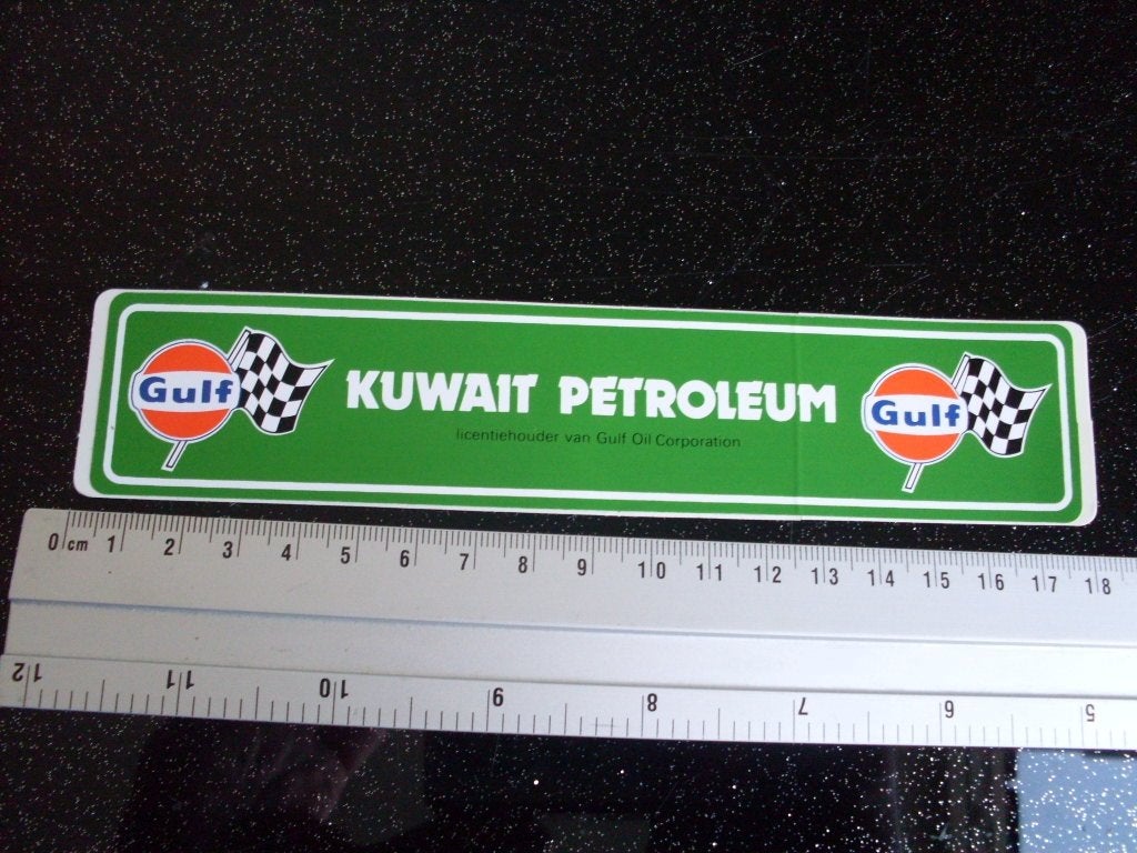 sticker Gulf oil corporation logo kuwait petroleum, Verzamelen, Verzenden, Zo goed als nieuw, Bedrijf of Vereniging