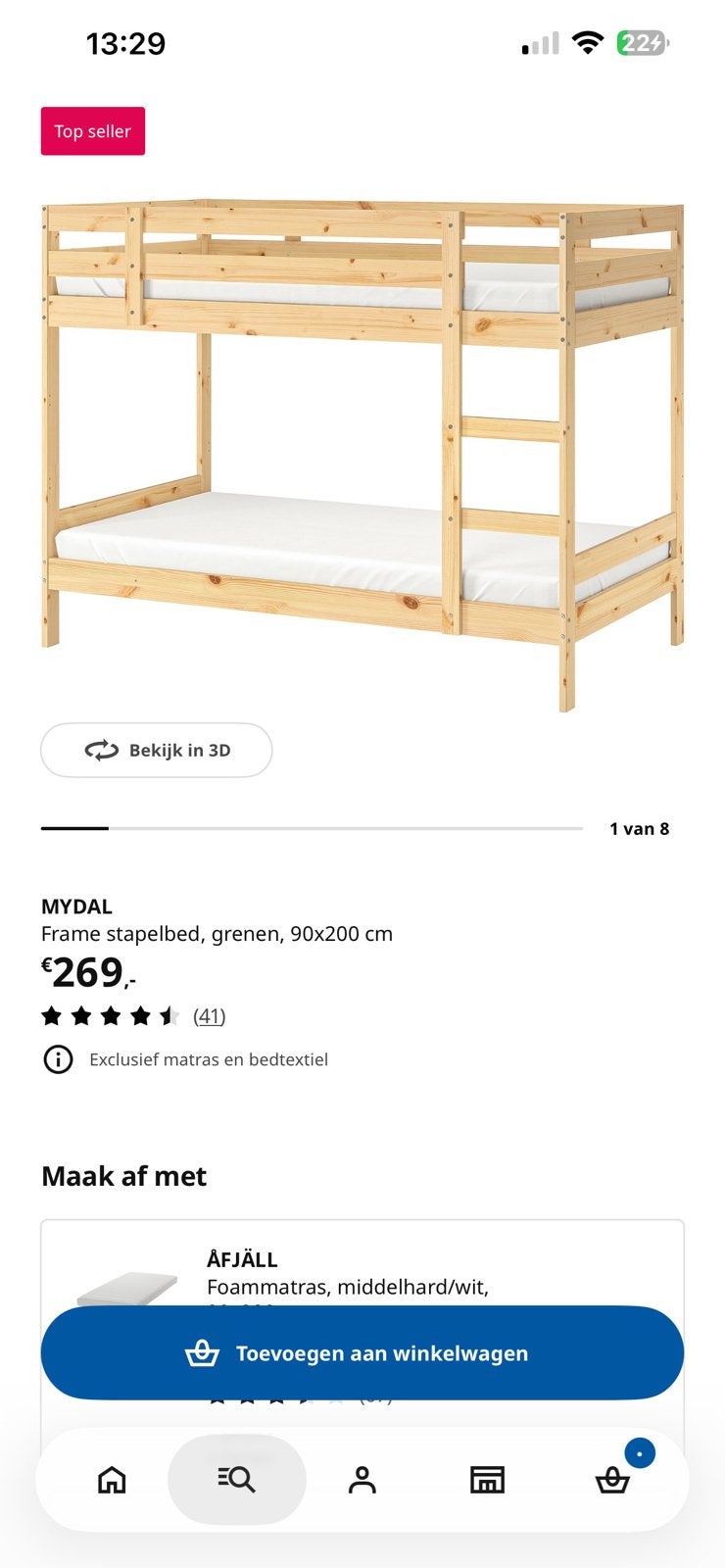 Nieuw in doos stapelbed plus kast, Ophalen, 90 cm, Eenpersoons, Nieuw