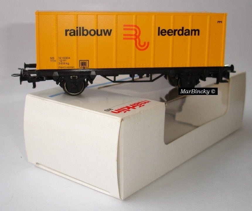 Märklin 4481 Railbouw Leerdam Containerwagen !, Wisselstroom, Ophalen of Verzenden, NS, Märklin