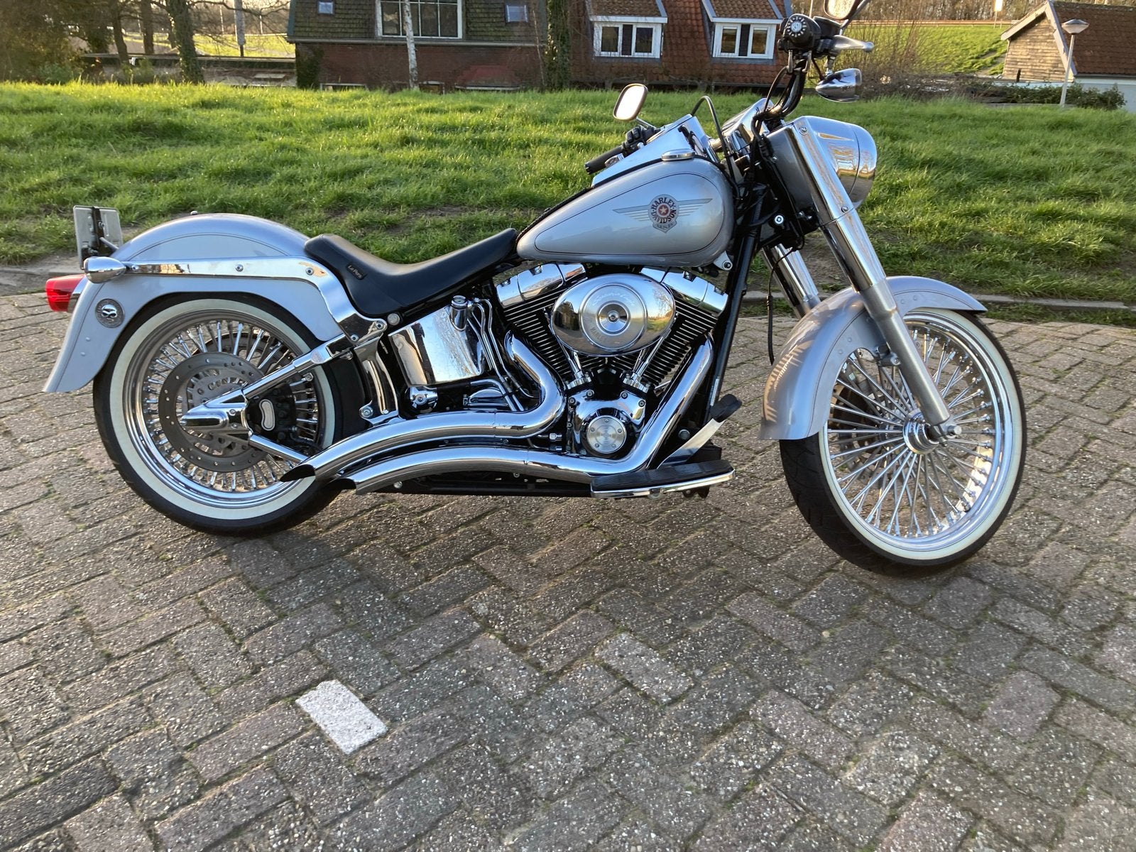 Harley-Davidson Fatboy 88 met spaakwielen en Vance&Hines, 2 cilinders, Sportuitlaat, Gebruikt, Particulier