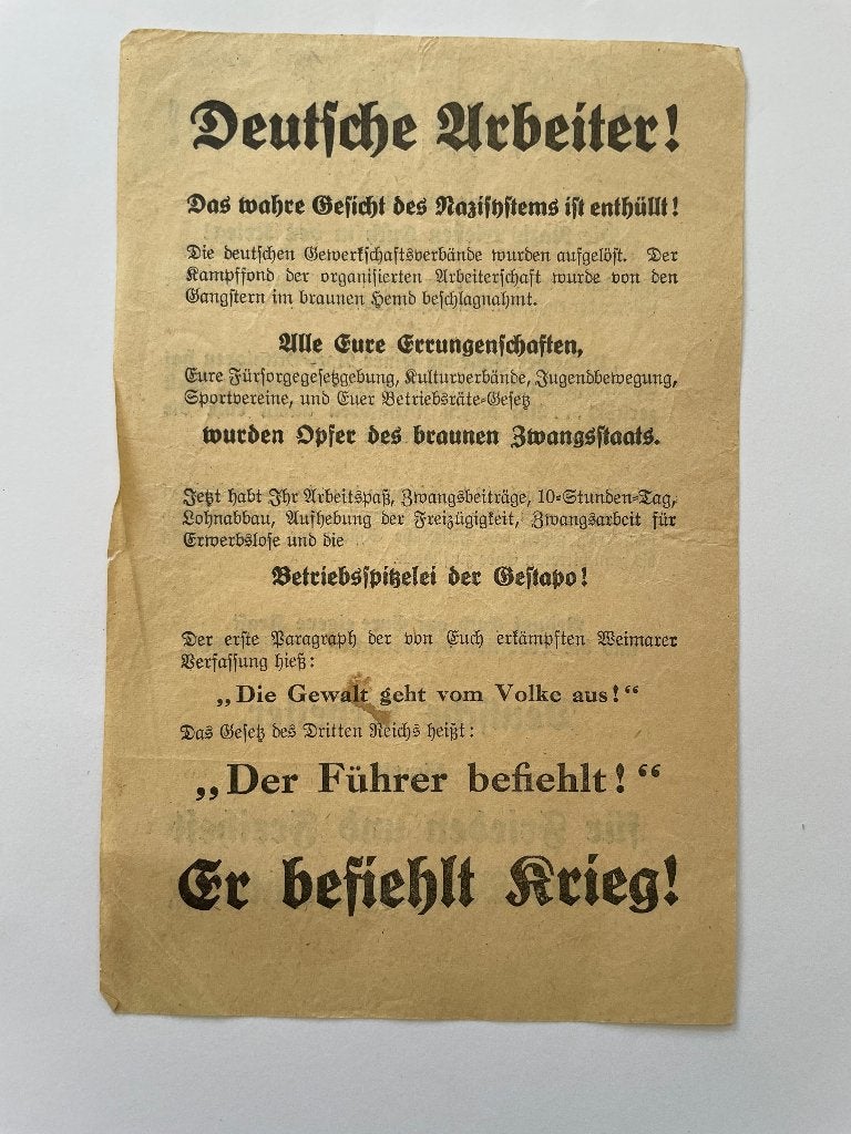 propaganda pamflet 1940 van geallieerden voor Duitsland, Verzamelen, Ophalen of Verzenden, Luchtmacht, Duitsland, Foto of Poster